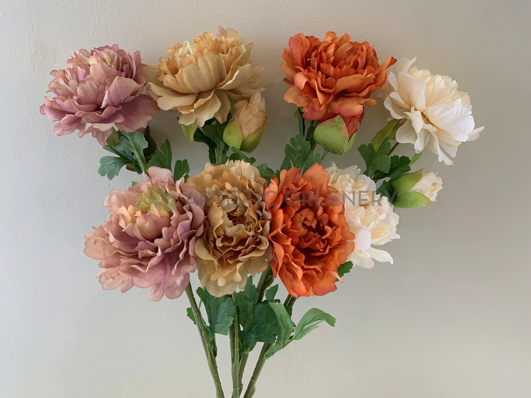 F0321 Peony Spray (Rustic Style) 68cm 4 Colours