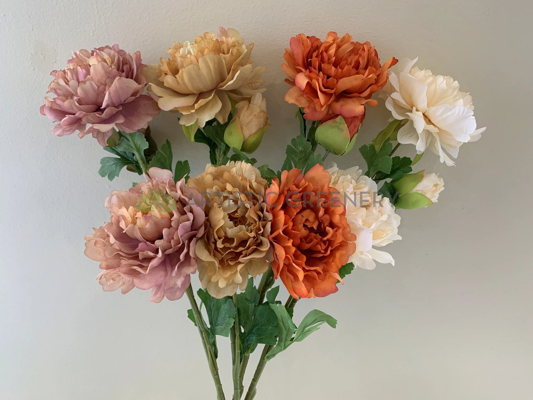 F0321 Peony Spray (Rustic Style) 68cm 4 Colours