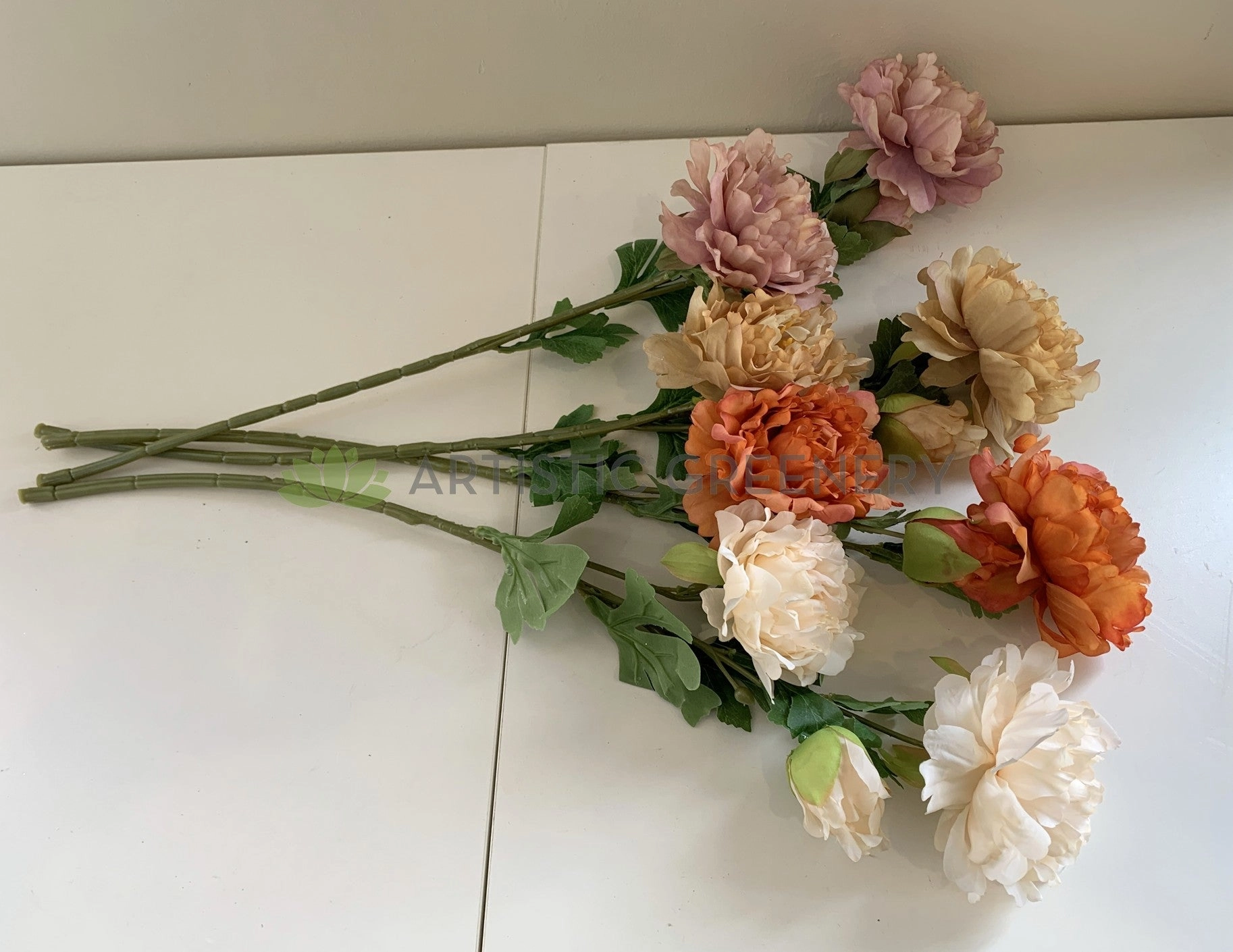 F0321 Peony Spray (Rustic Style) 68cm 4 Colours