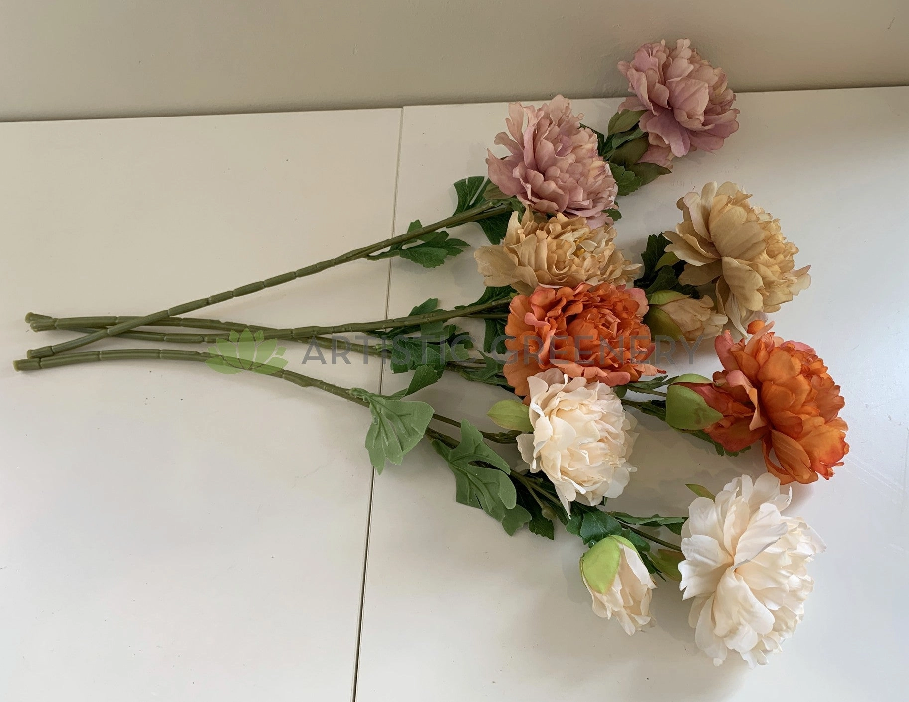 F0321 Peony Spray (Rustic Style) 68cm 4 Colours
