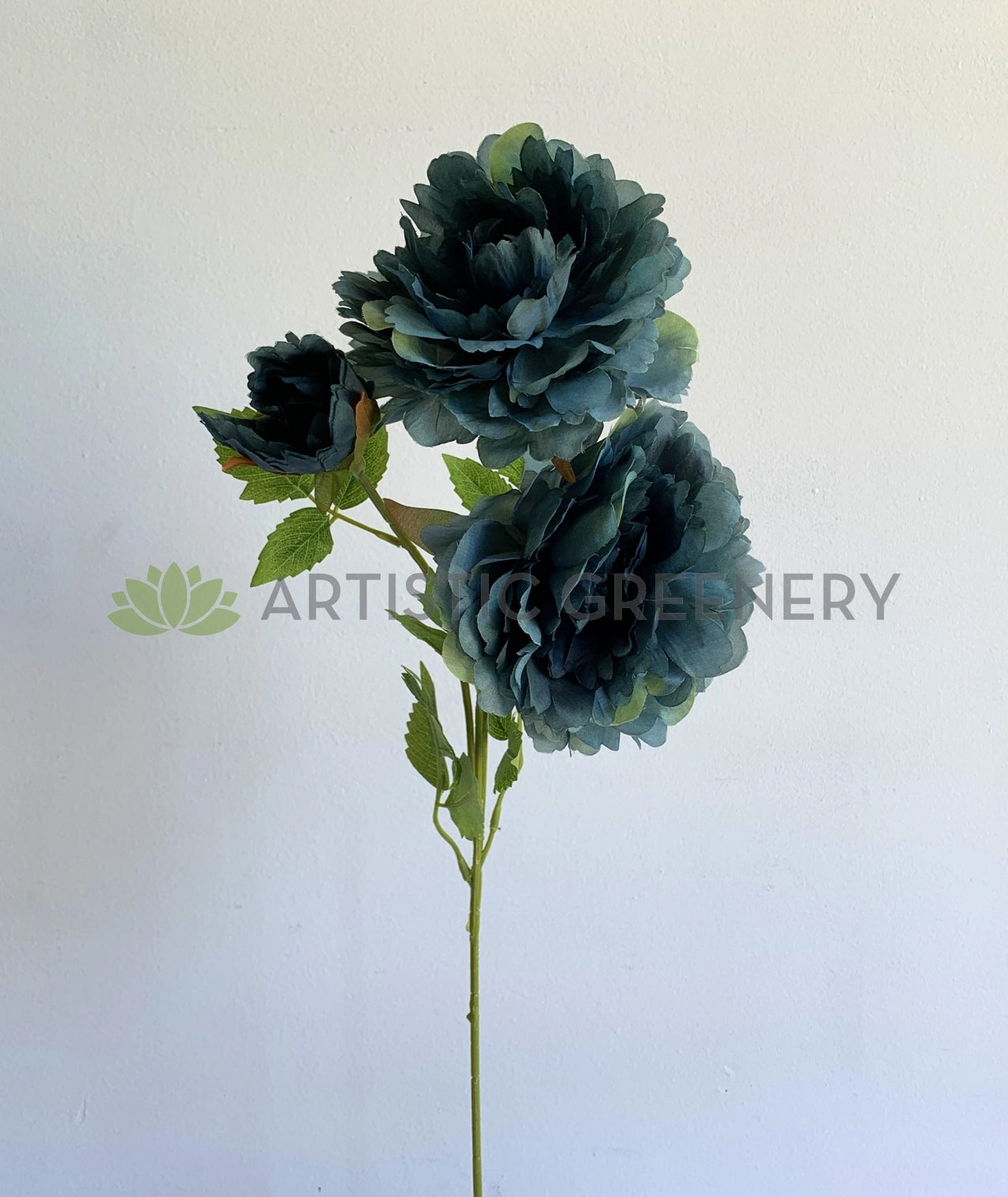 F0330 Blue Peony Spray 69cm