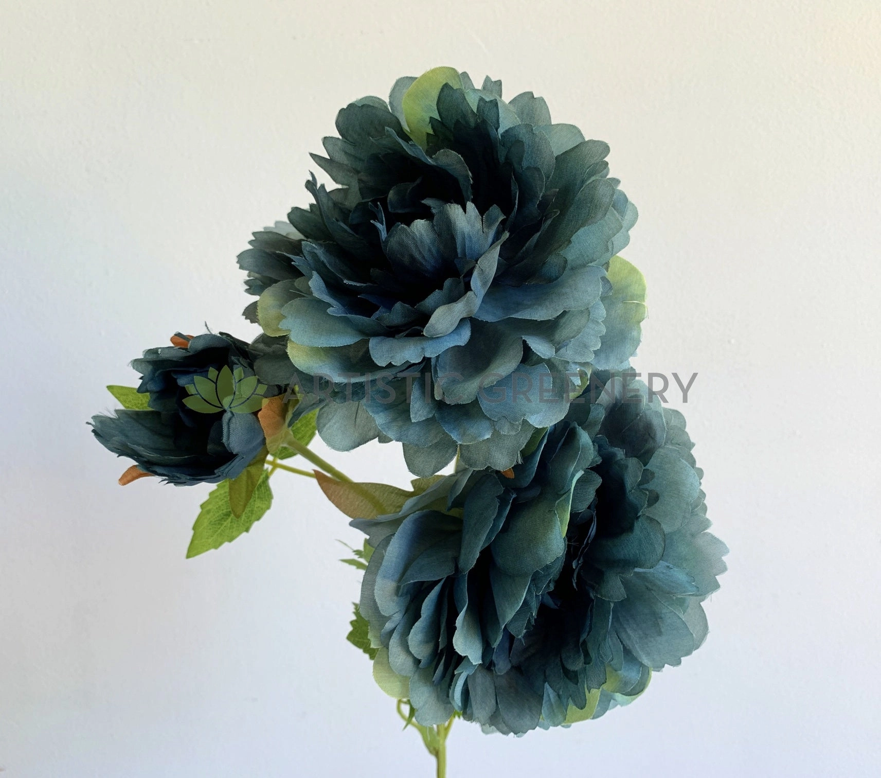 F0330 Blue Peony Spray 69cm