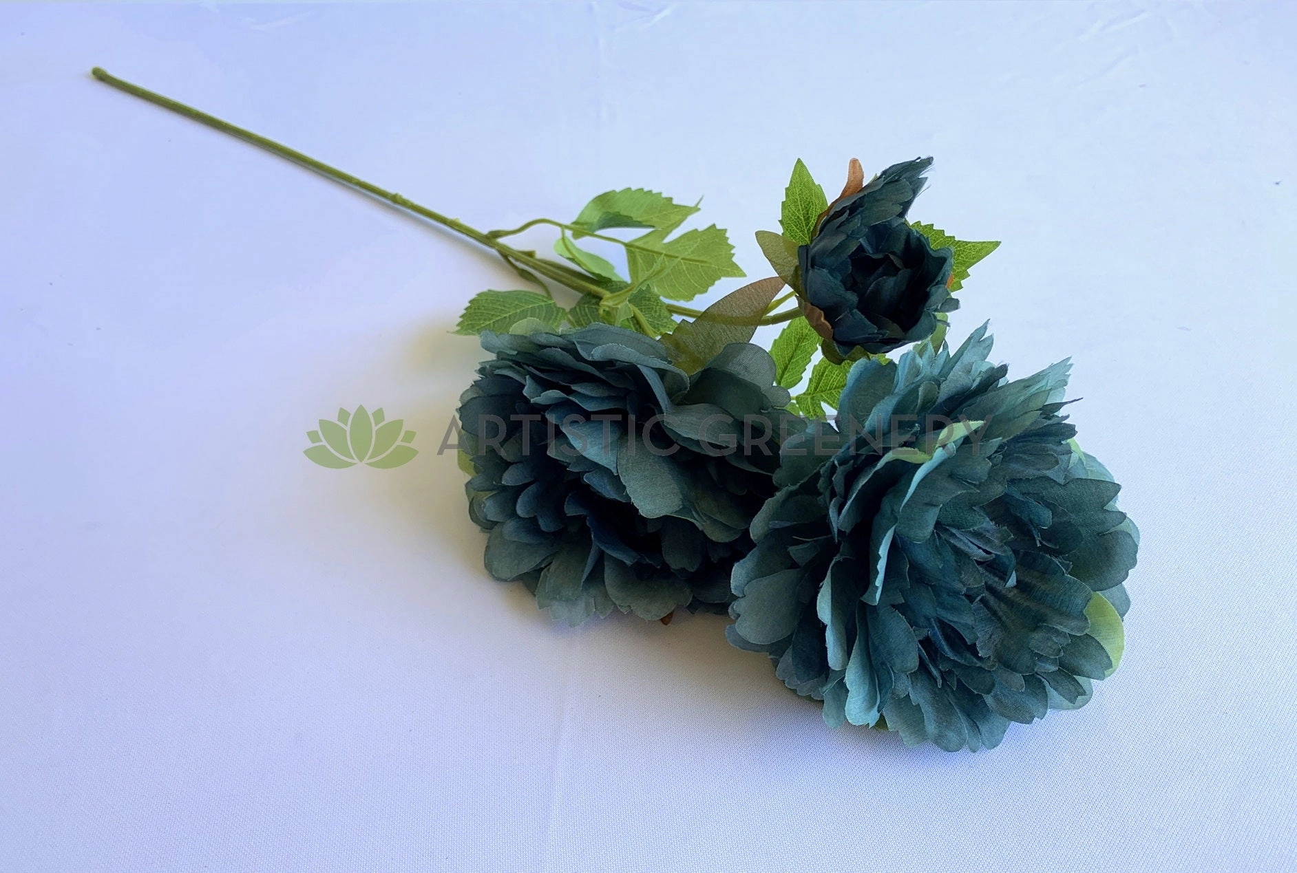 F0330 Blue Peony Spray 69cm