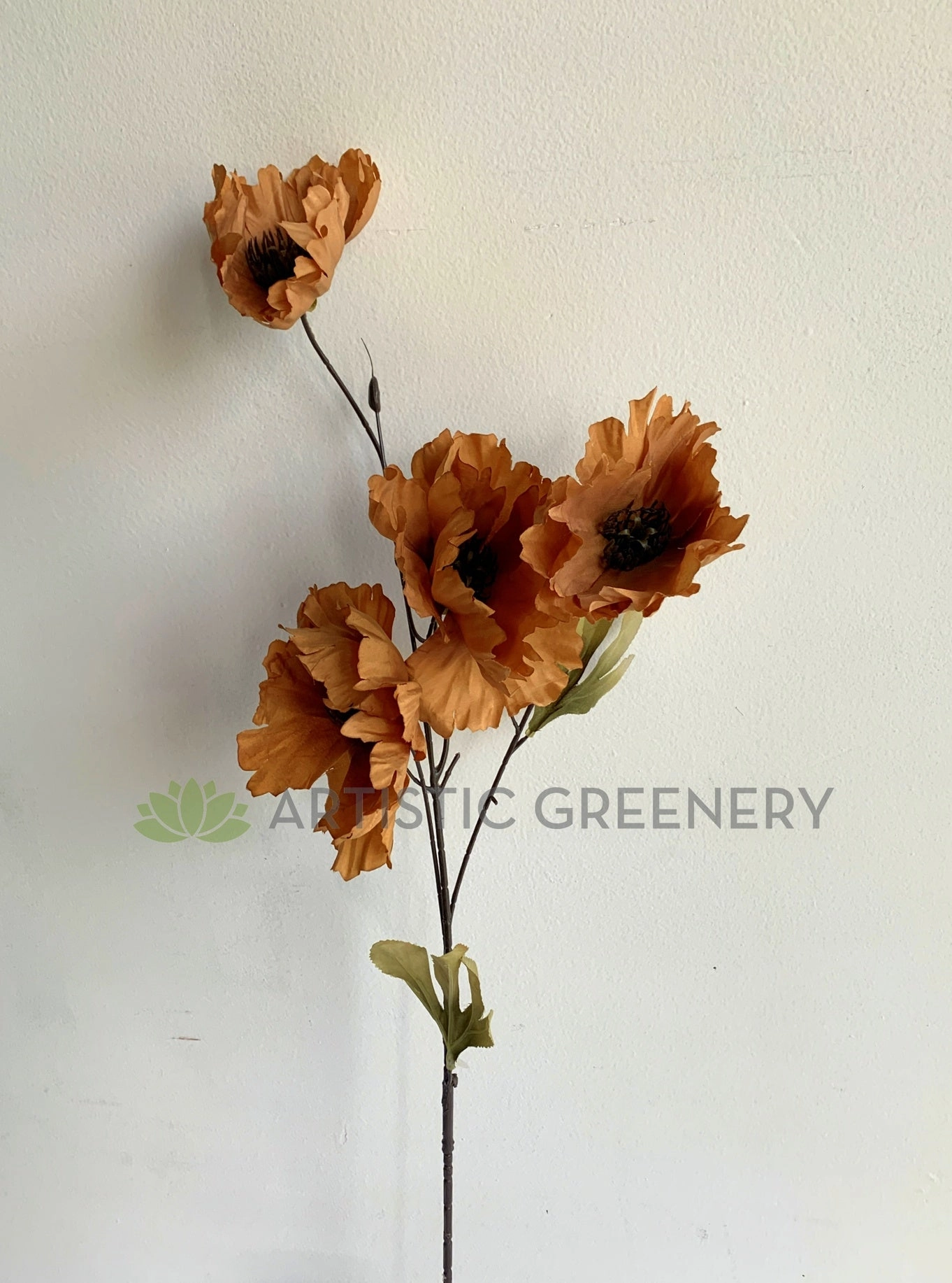 F0342 Magnolia / Poppy Spray 87cm Light Brown