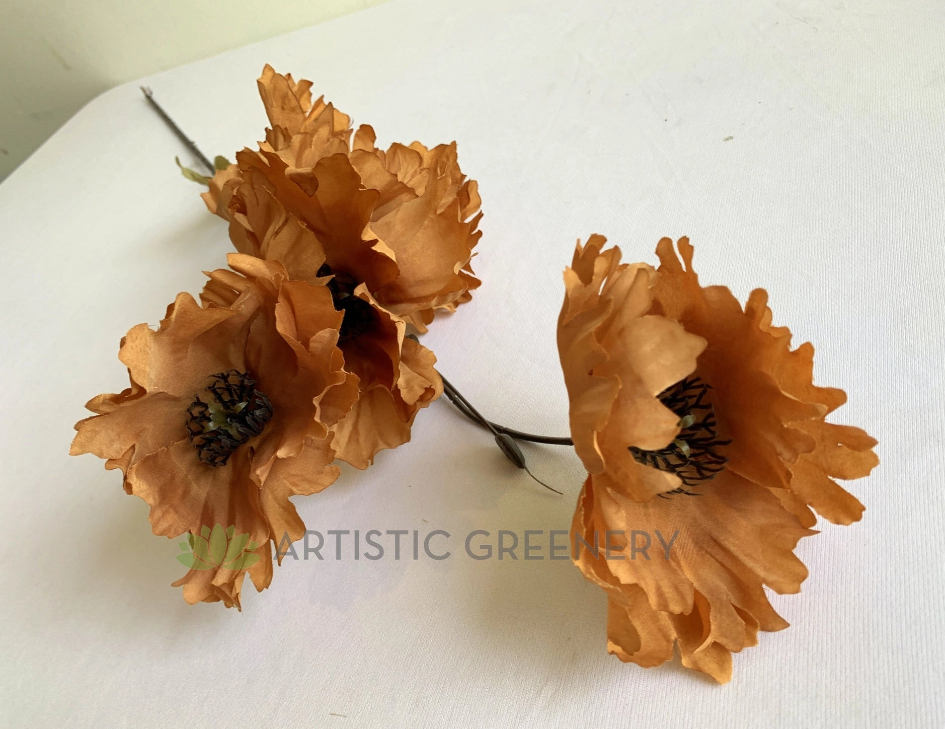 F0342 Magnolia / Poppy Spray 87cm Light Brown