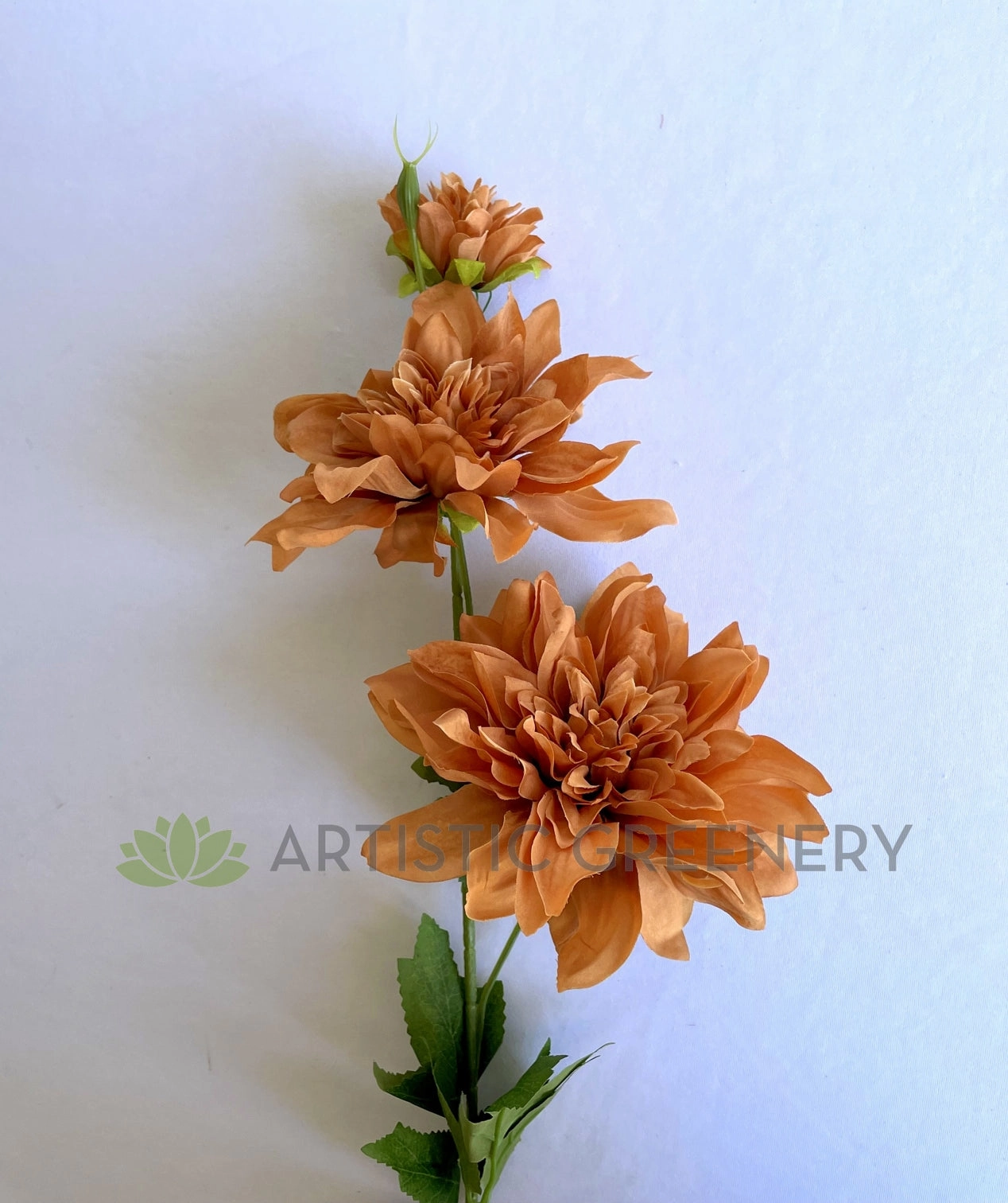 F0345 Dahlia Spray 73cm Light Orange / Dark Orange