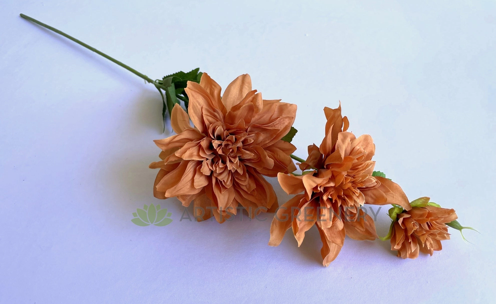 F0345 Dahlia Spray 73cm Light Orange / Dark Orange