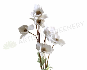 F0346 Hellebore Spray 79cm White outdoor greenery  