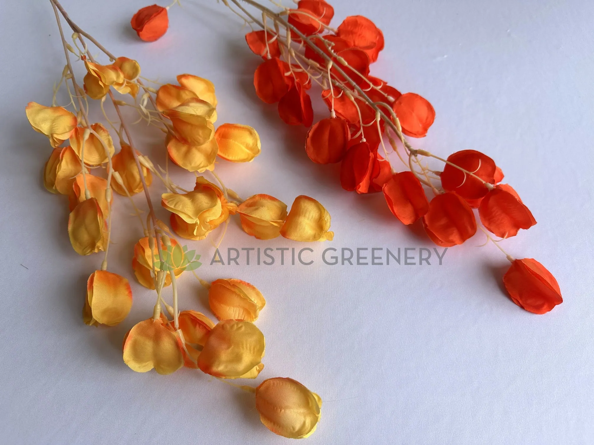 F0347-S92 Flower Pod Spray 88cm Orange / Bright Orange