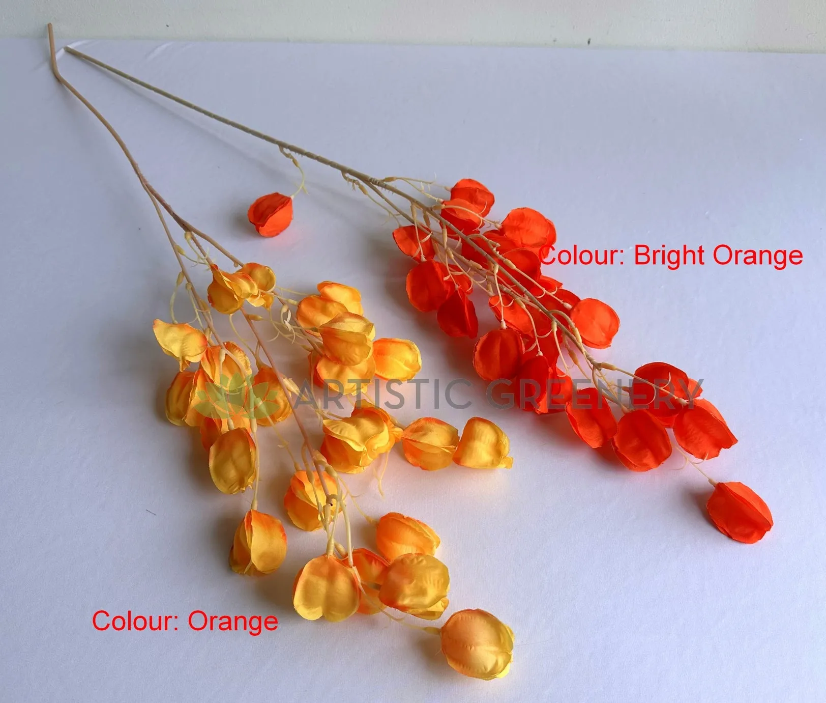 F0347-S92 Flower Pod Spray 88cm Orange / Bright Orange