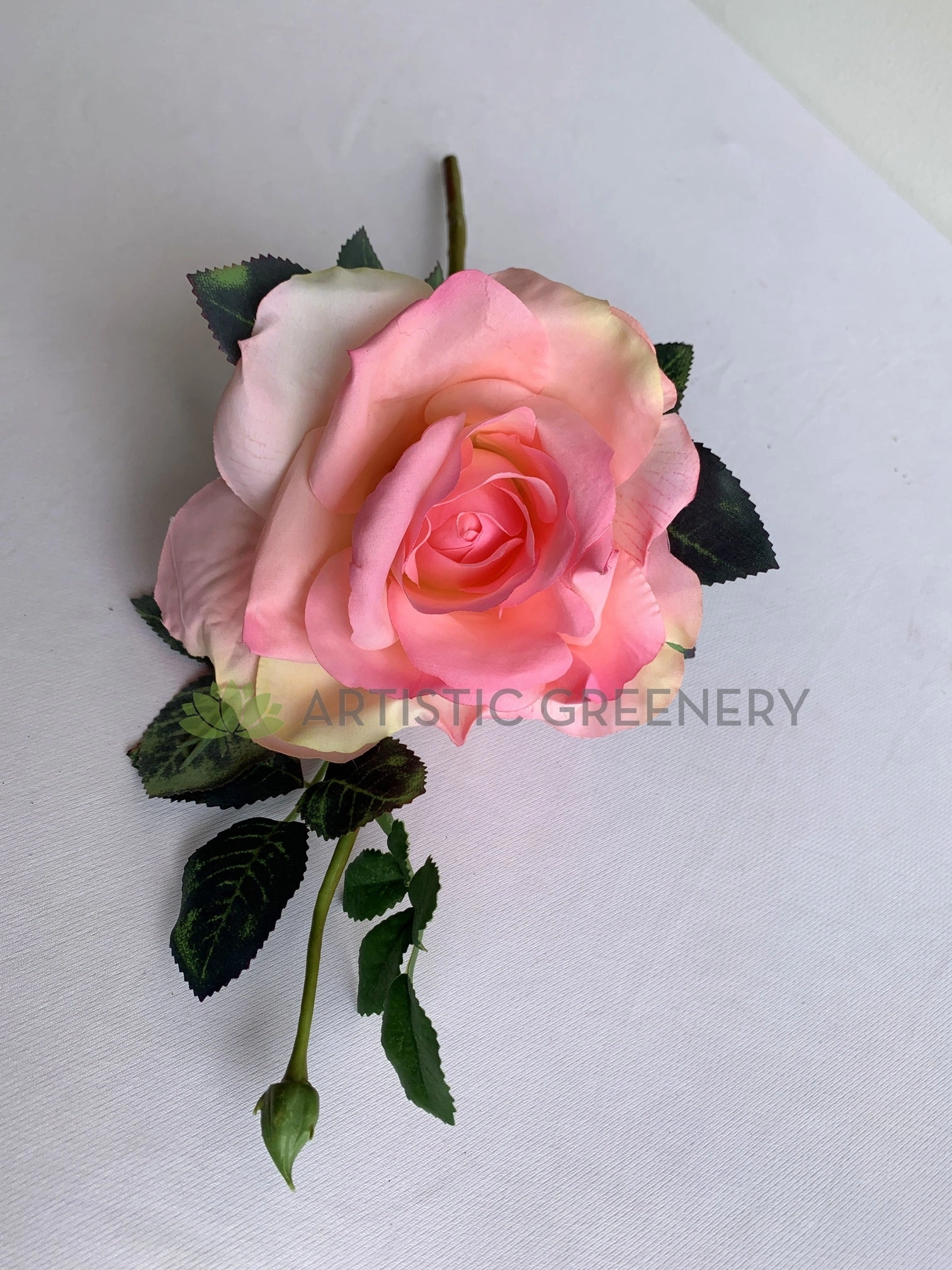 F0354 Pink Open Rose 40cm
