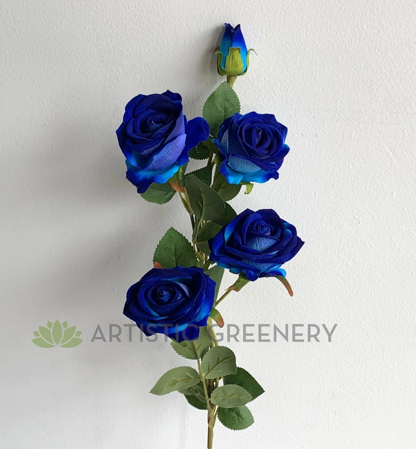 F0359 Deluxe Velvet Rose Spray 84cm Blue