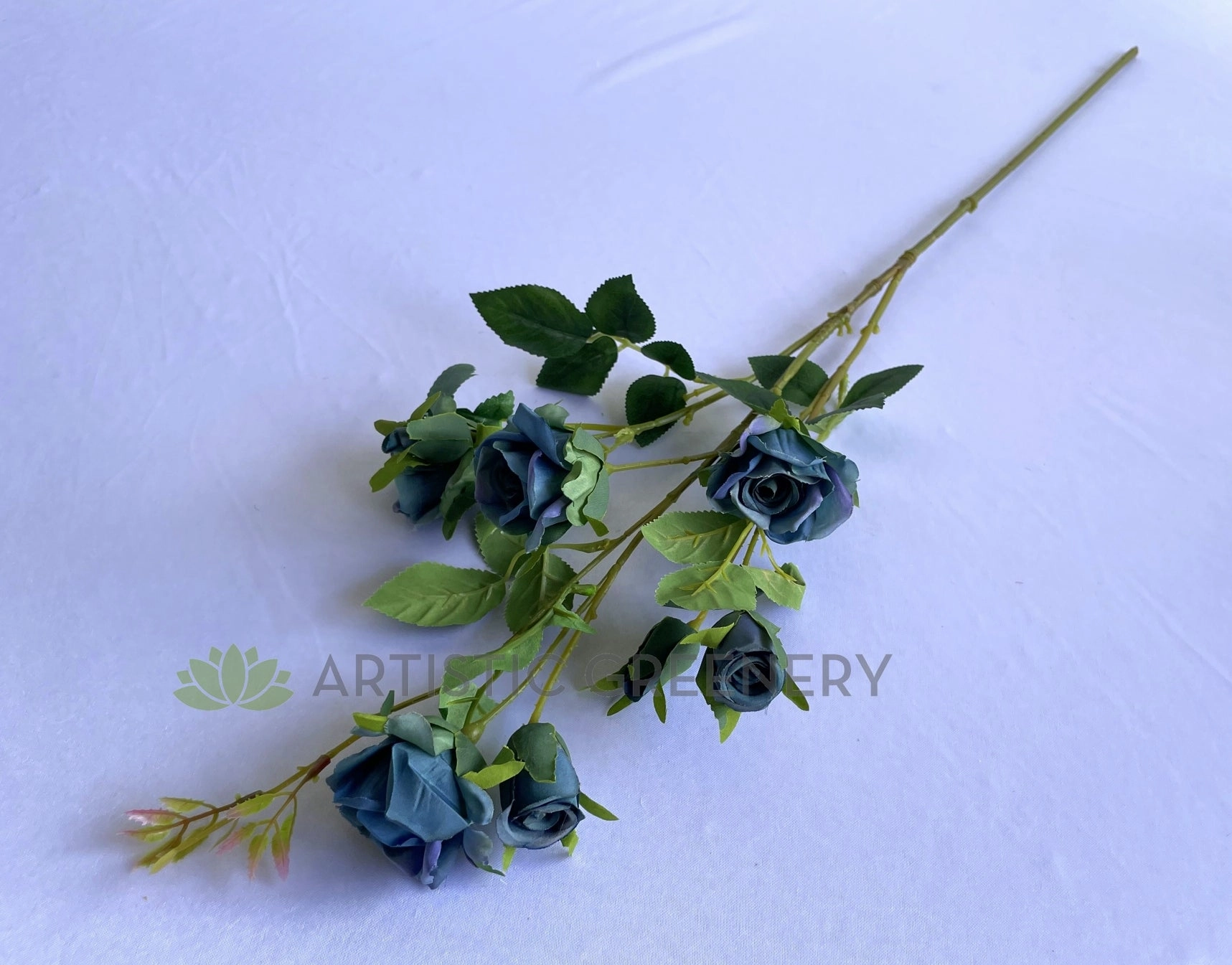 F0373 Teal Rose Spray 68cm
