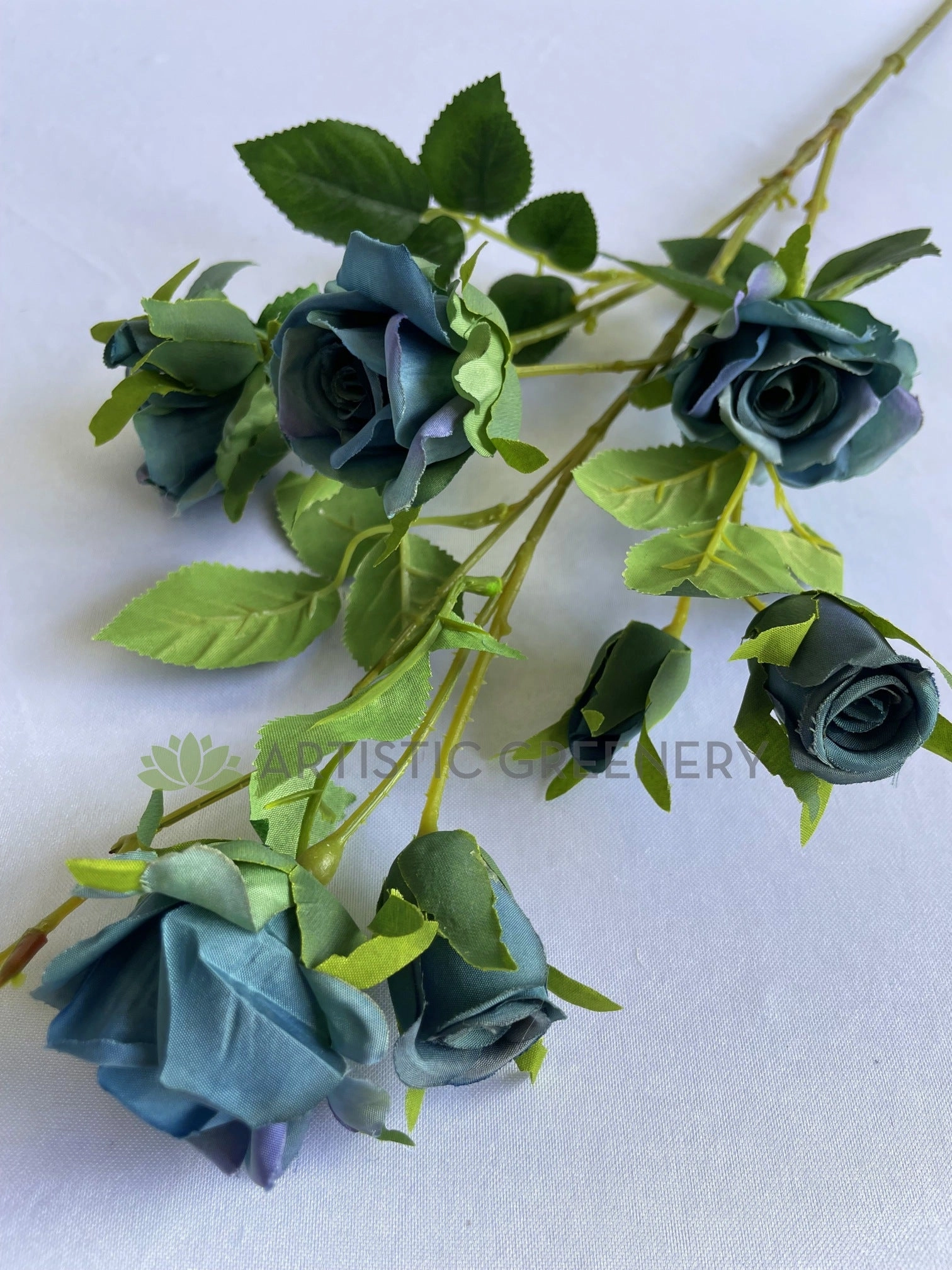 F0373 Teal Rose Spray 68cm