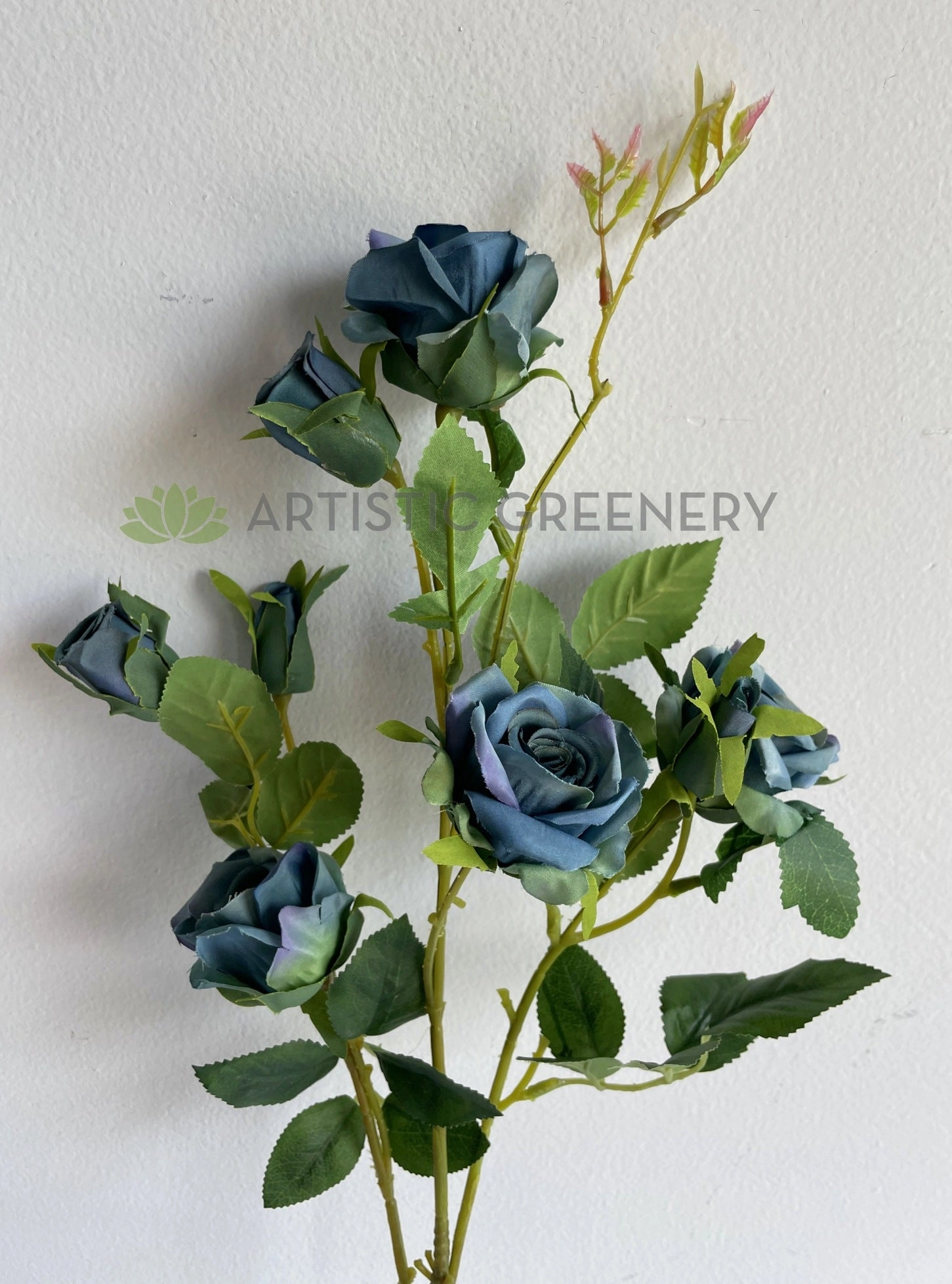 F0373 Teal Rose Spray 68cm