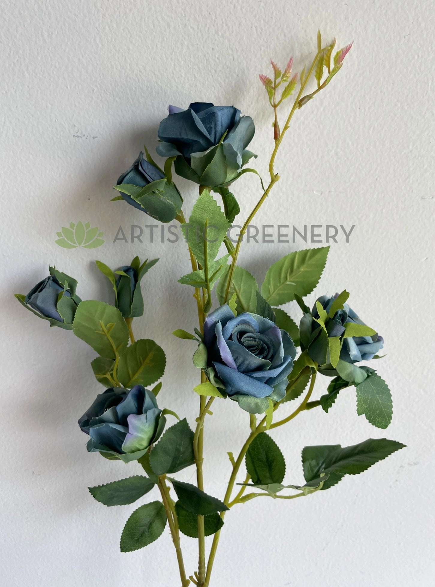 F0373 Teal Rose Spray 68cm