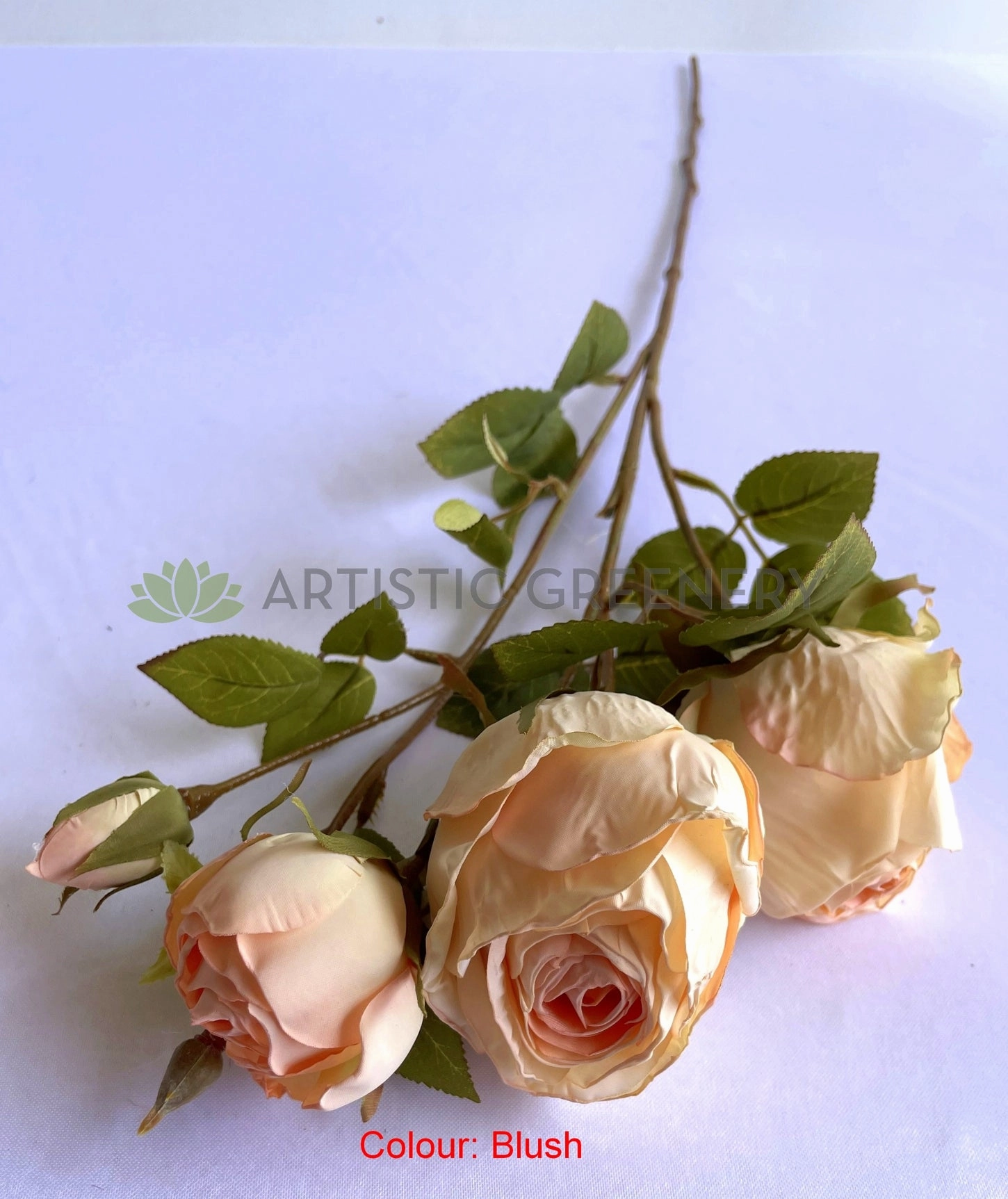 F0379 Rustic Cabbage Rose Spray 64cm Available in 4 Colours