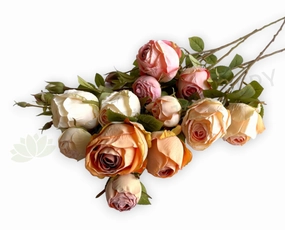 F0379 Rustic Cabbage Rose Spray 64cm Available in 4 Colours outdoor greenery  