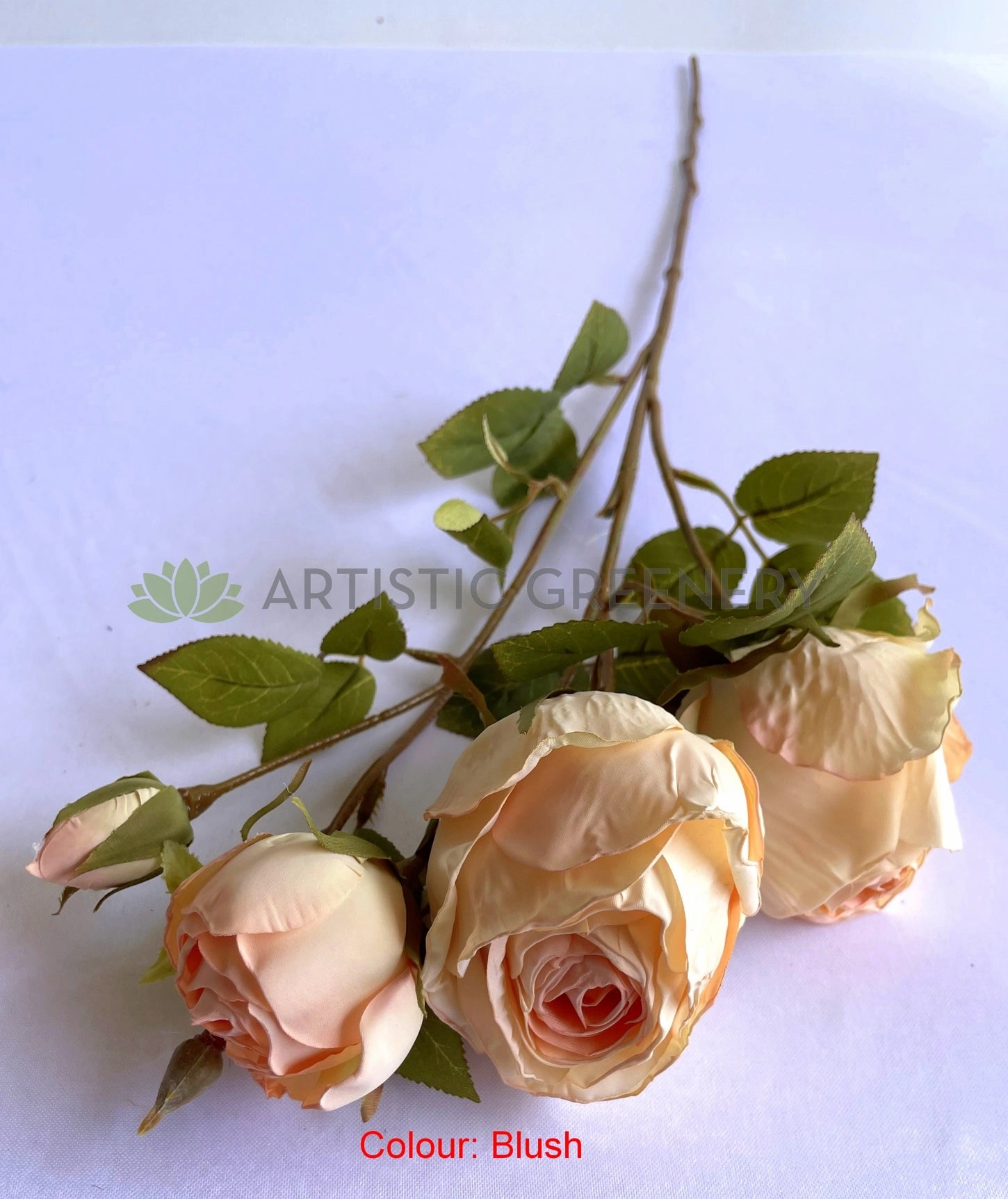 F0379 Rustic Cabbage Rose Spray 64cm Available in 4 Colours