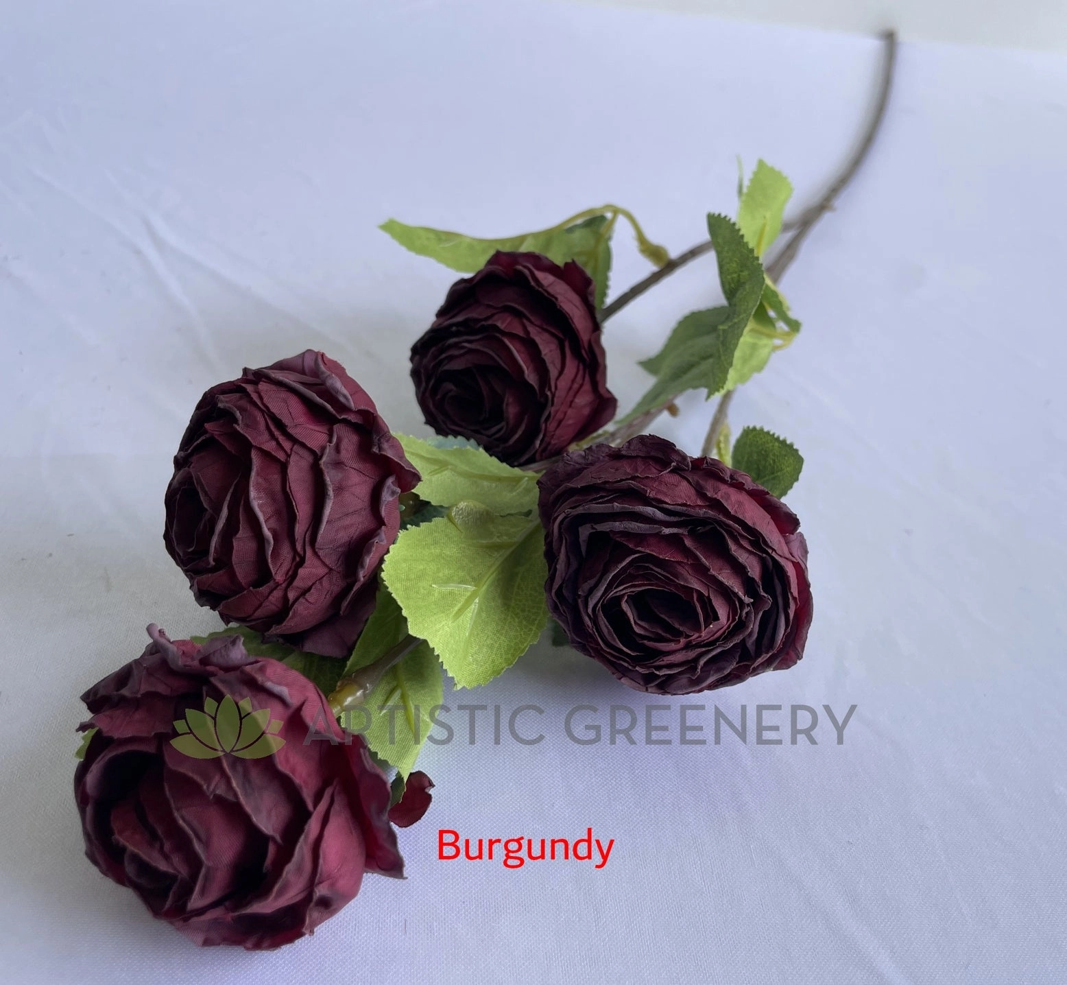 F0382 Rustic Cabbage Rose Spray 70cm 5 Colours