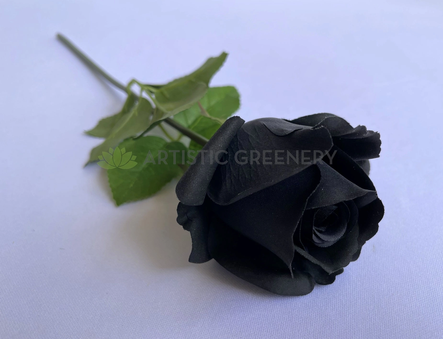 F0385 Latex Single Rose Stem 45cm Black / Brown