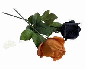 F0385 Latex Single Rose Stem 45cm Black / Brown outdoor greenery  