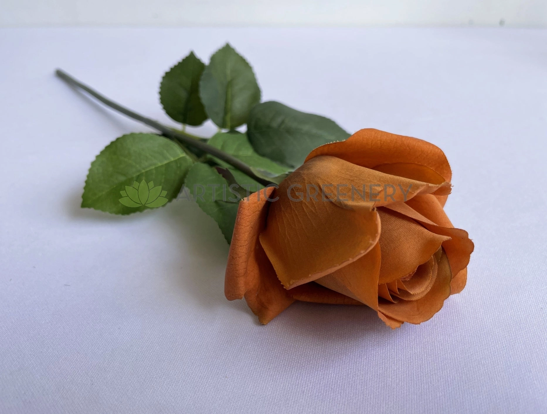 F0385 Latex Single Rose Stem 45cm Black / Brown