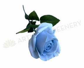 F0385 Latex Single Rose Stem 45cm Light Blue indoor houseplants  