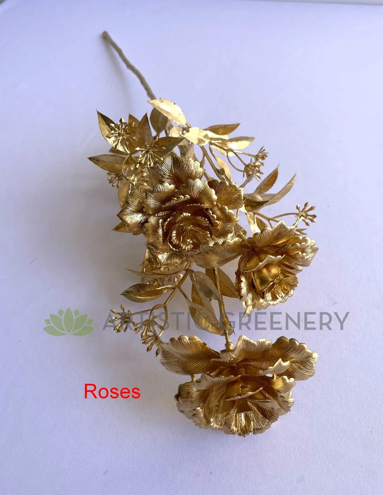 F0389 Gold Rose Spray 53cm & F0388 Gold Hydrangea Spray 66cm