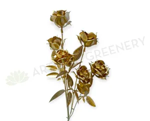 F0389-S90 Gold Rose Spray 86cm dried green plant  