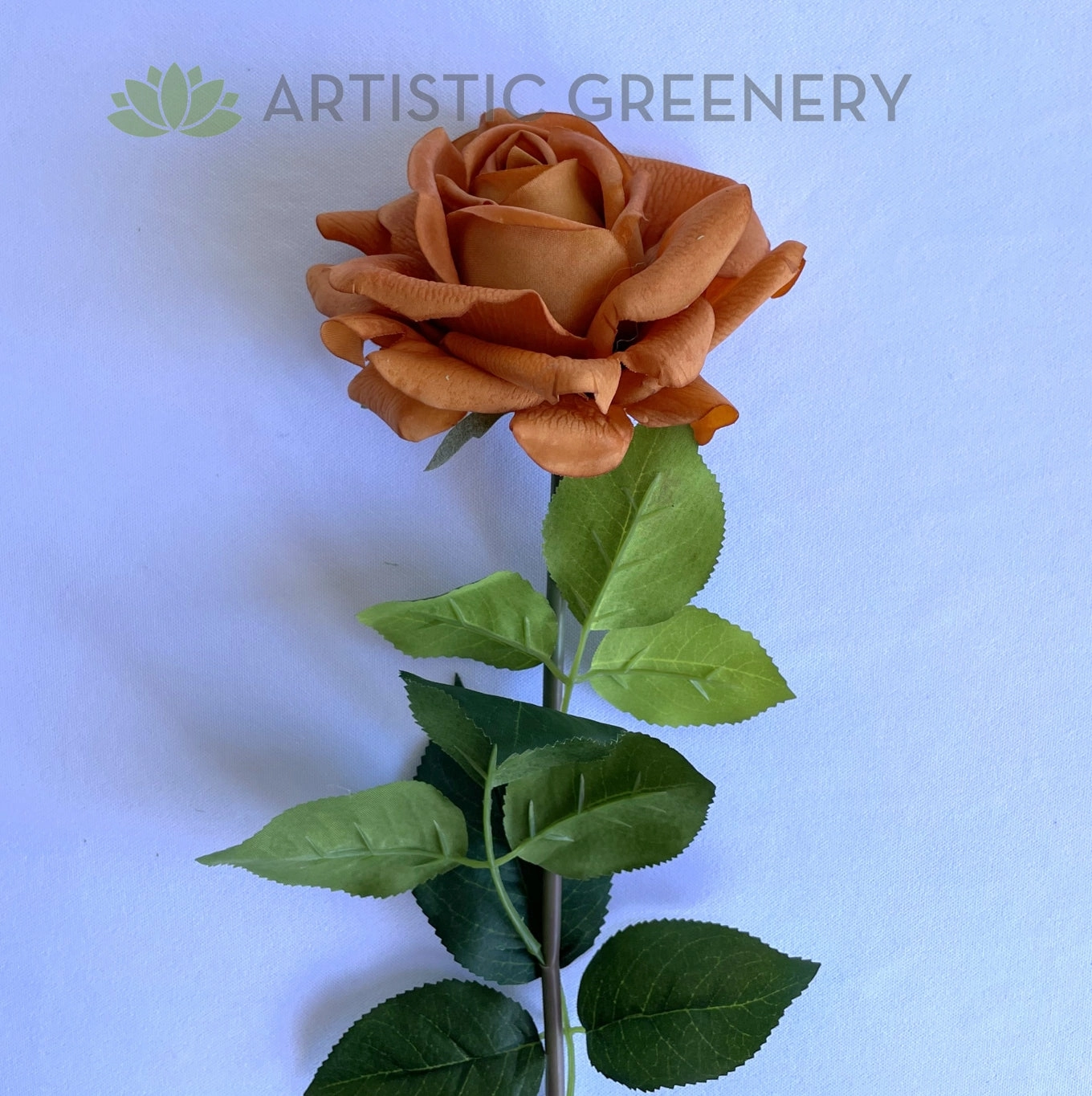 F0391 Latex Single Rose Stem (Open) 75cm Brown