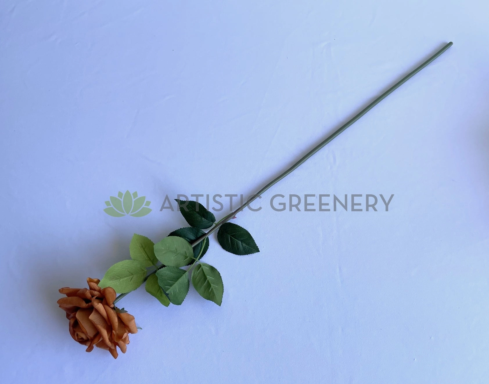 F0391 Latex Single Rose Stem (Open) 75cm Brown
