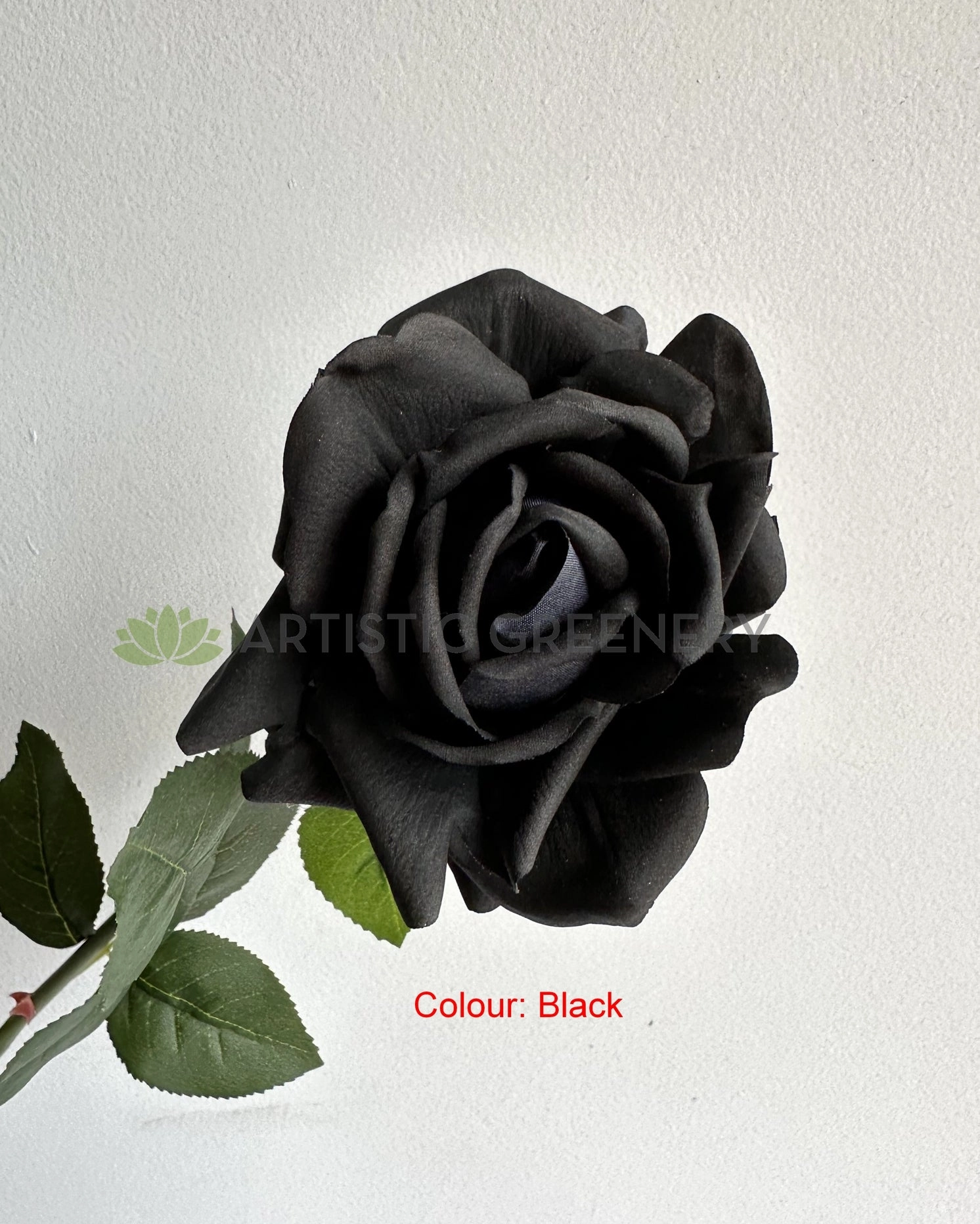 F0391 Latex Single Rose Stem (Open) 75cm Pink / Light Blue / Brown / Black