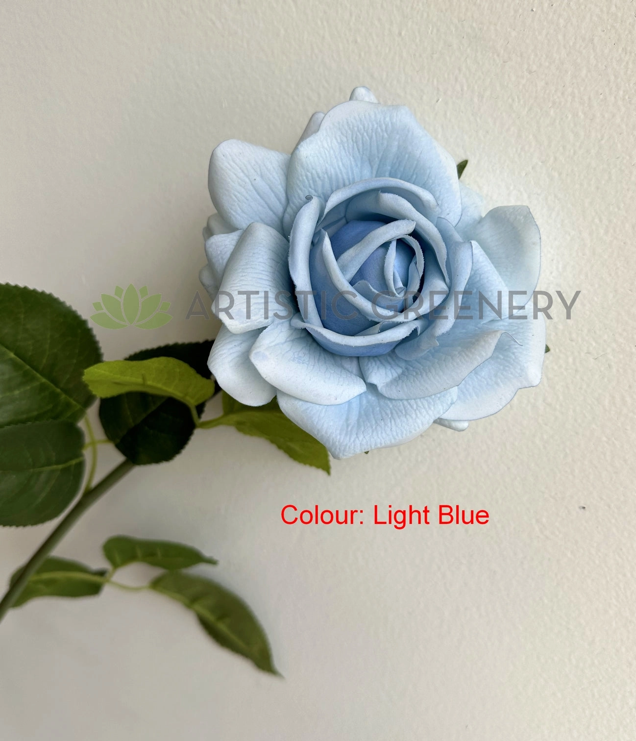 F0391 Latex Single Rose Stem (Open) 75cm Pink / Light Blue / Brown / Black