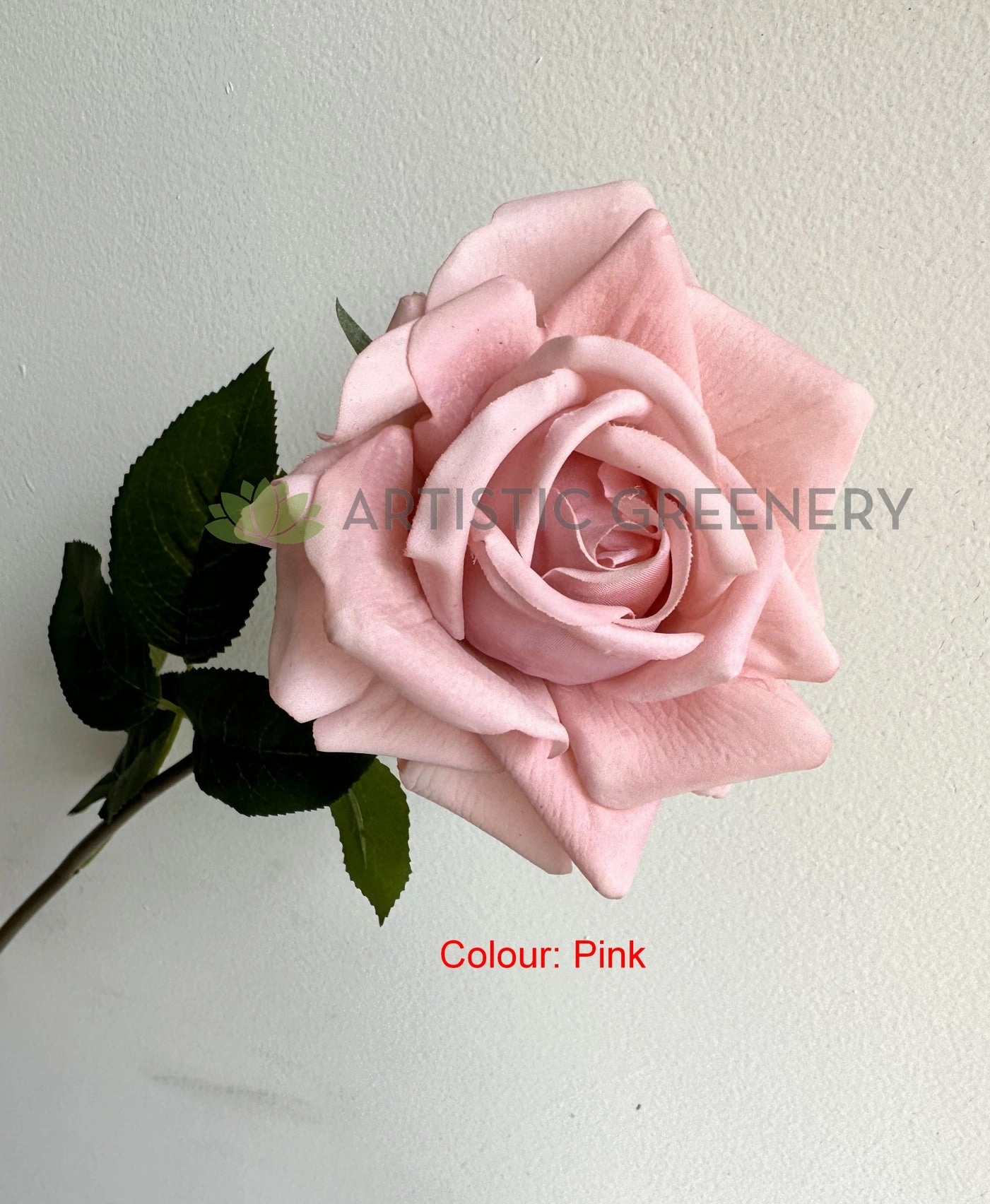F0391 Latex Single Rose Stem (Open) 75cm Pink / Light Blue / Brown / Black