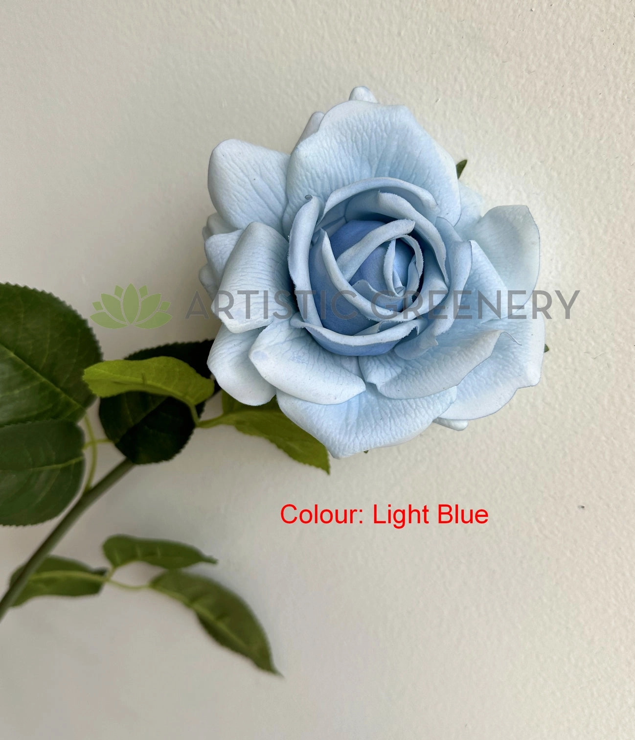 F0391 Latex Single Rose Stem (Open) 75cm Pink / Light Blue / Brown / Black