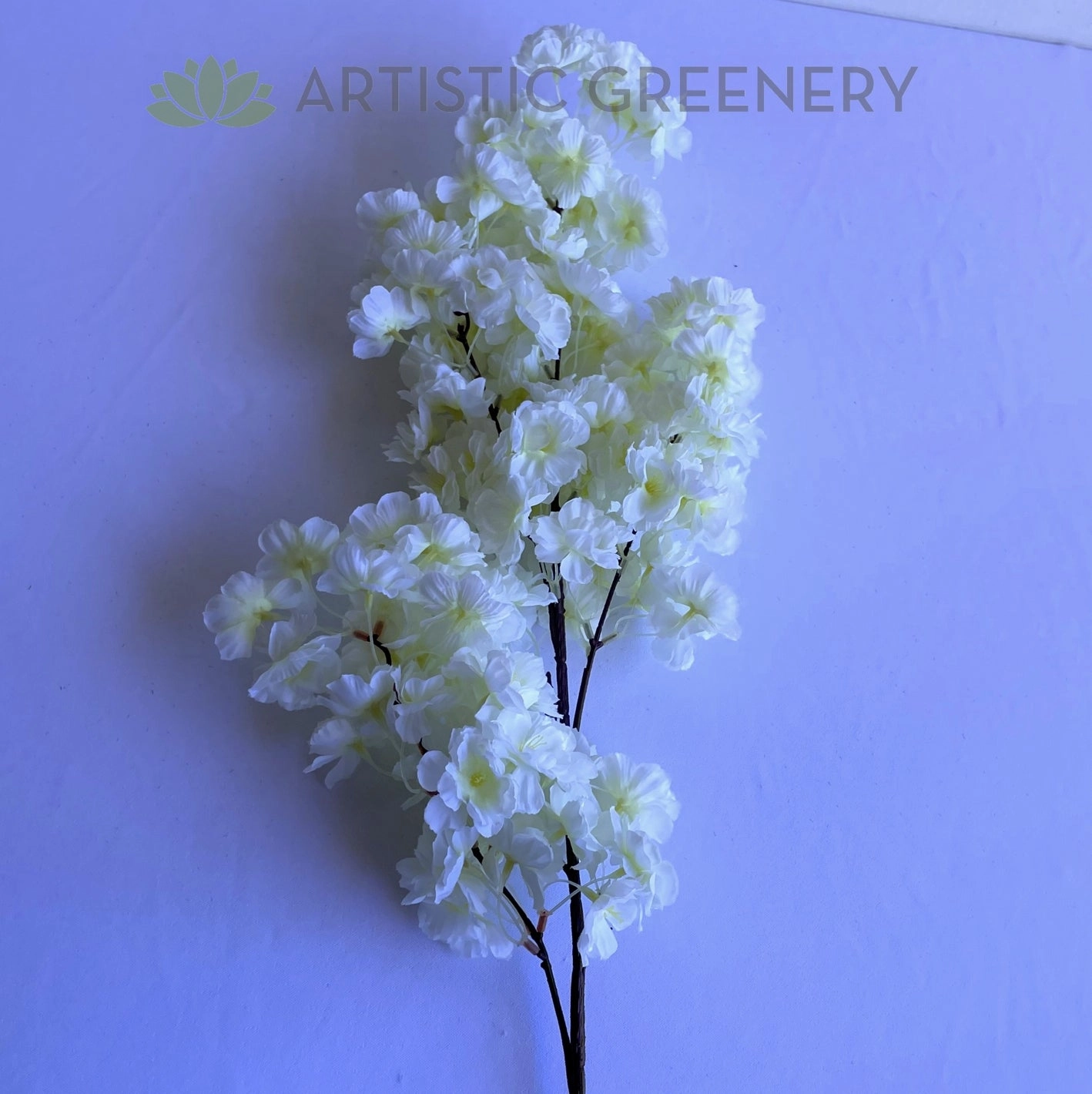 F0393 Cherry Blossom Foliage 100cm Off White