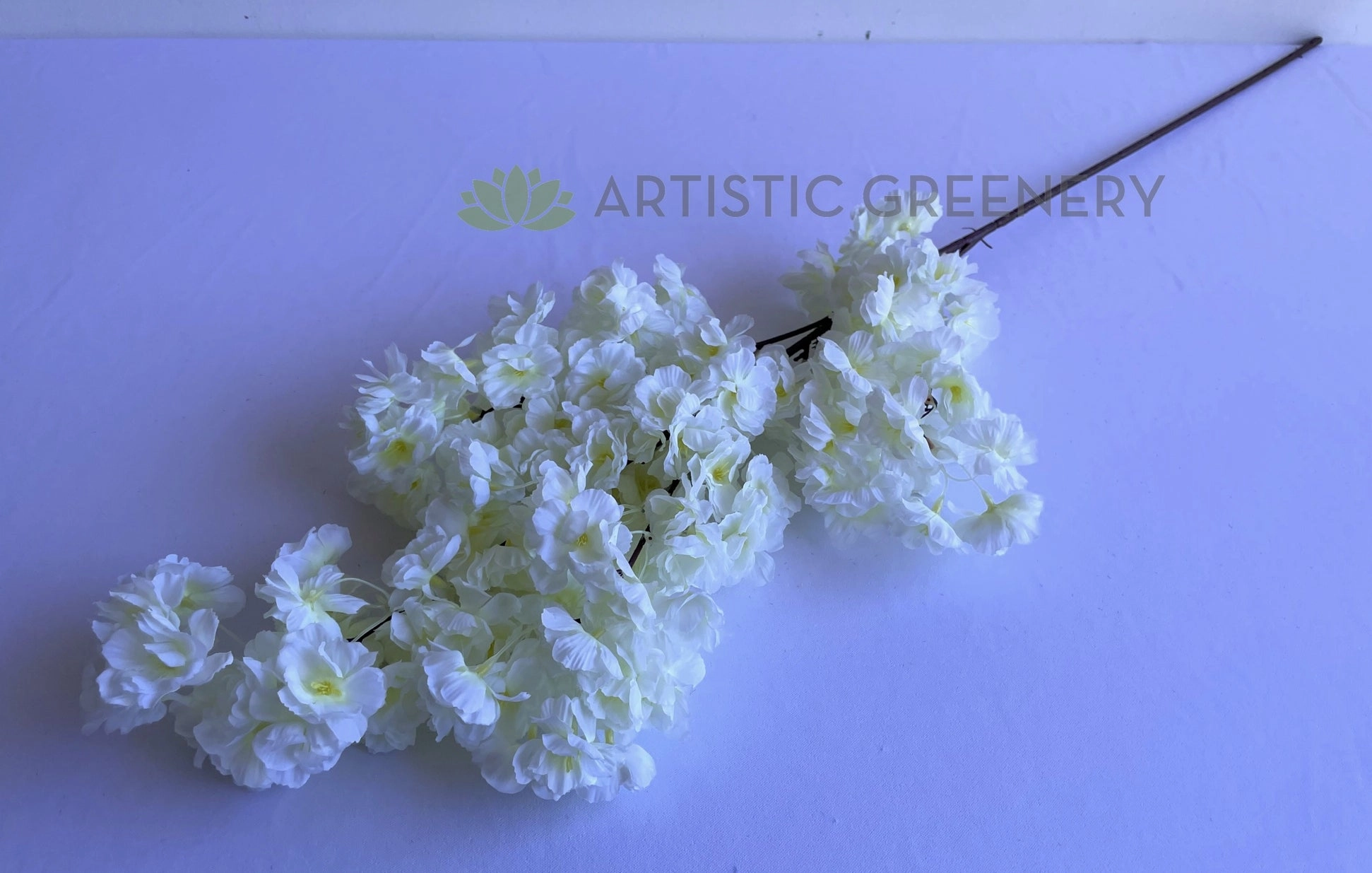 F0393 Cherry Blossom Foliage 100cm Off White