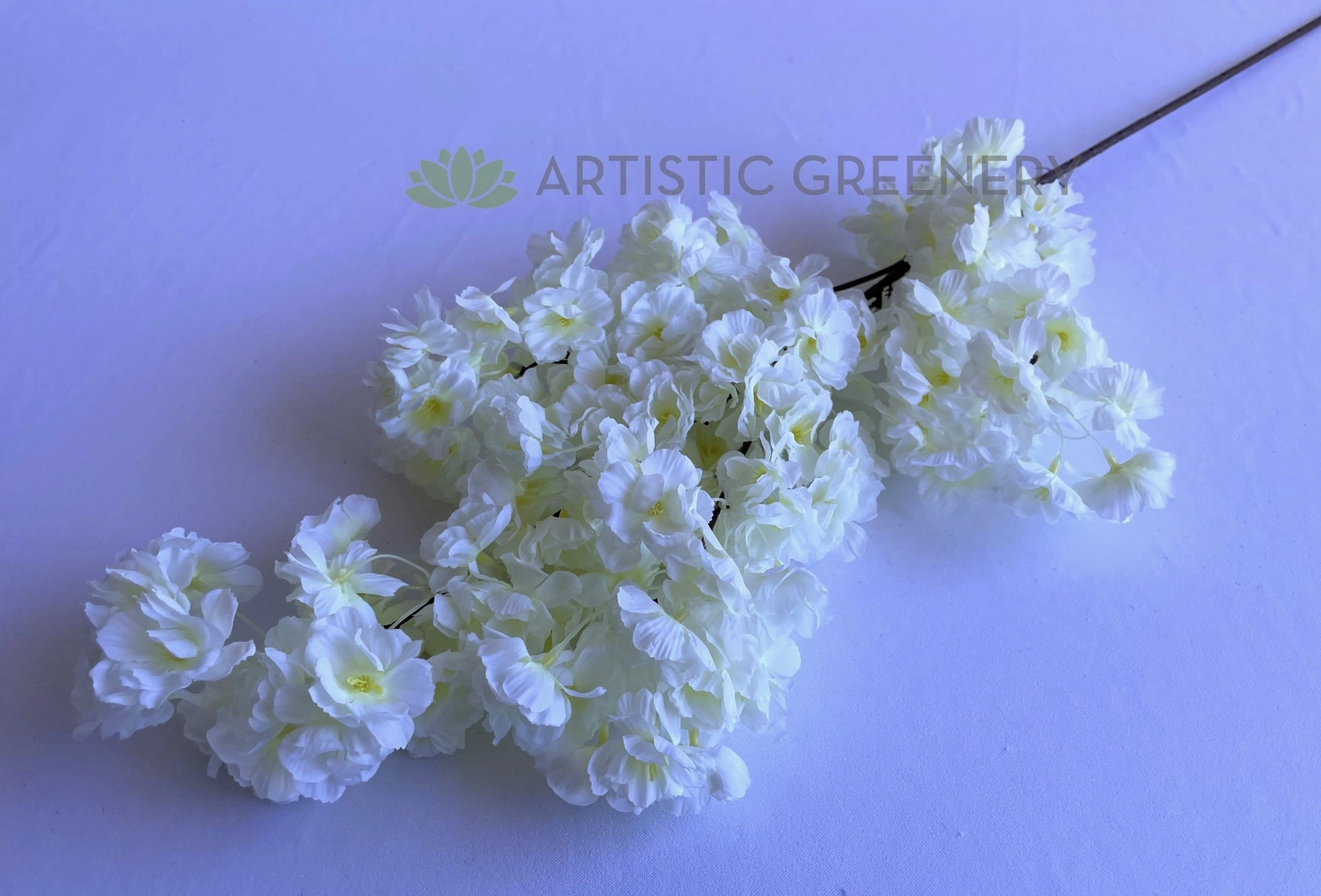 F0393 Cherry Blossom Foliage 100cm Off White