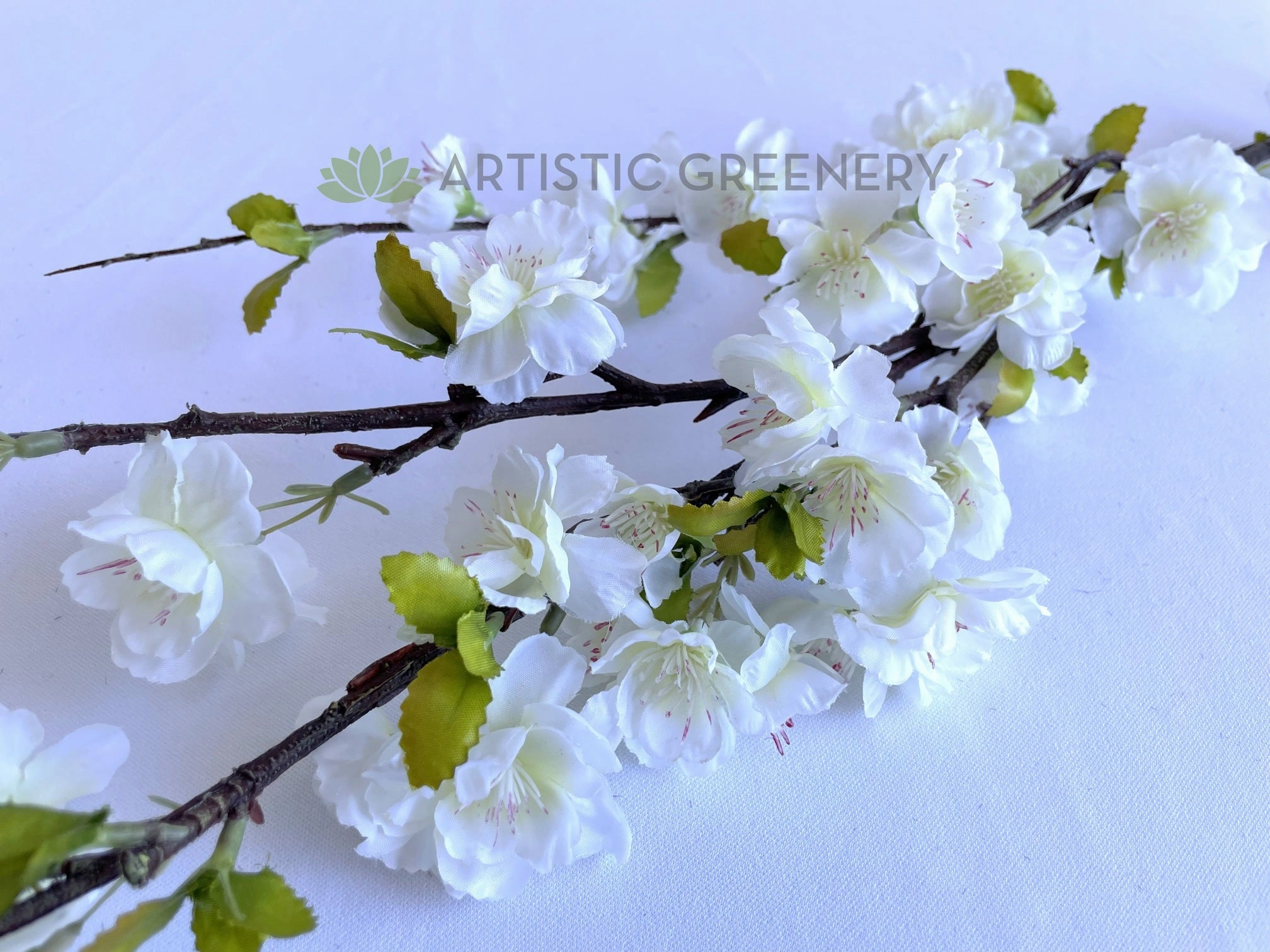 F0394 Cherry Blossom Branch 120cm White