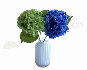 F0395 Hydrangea Stem (Real Touch) 50cm Light Green / Blue outdoor greenery  