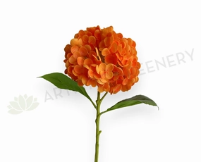 F0395 Hydrangea Stem (Real Touch) 50cm Orange outdoor greenery  