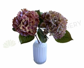 F0396 Rustic Hydrangea Stem (Real Touch) 54cm Pink / Purple outdoor greenery  