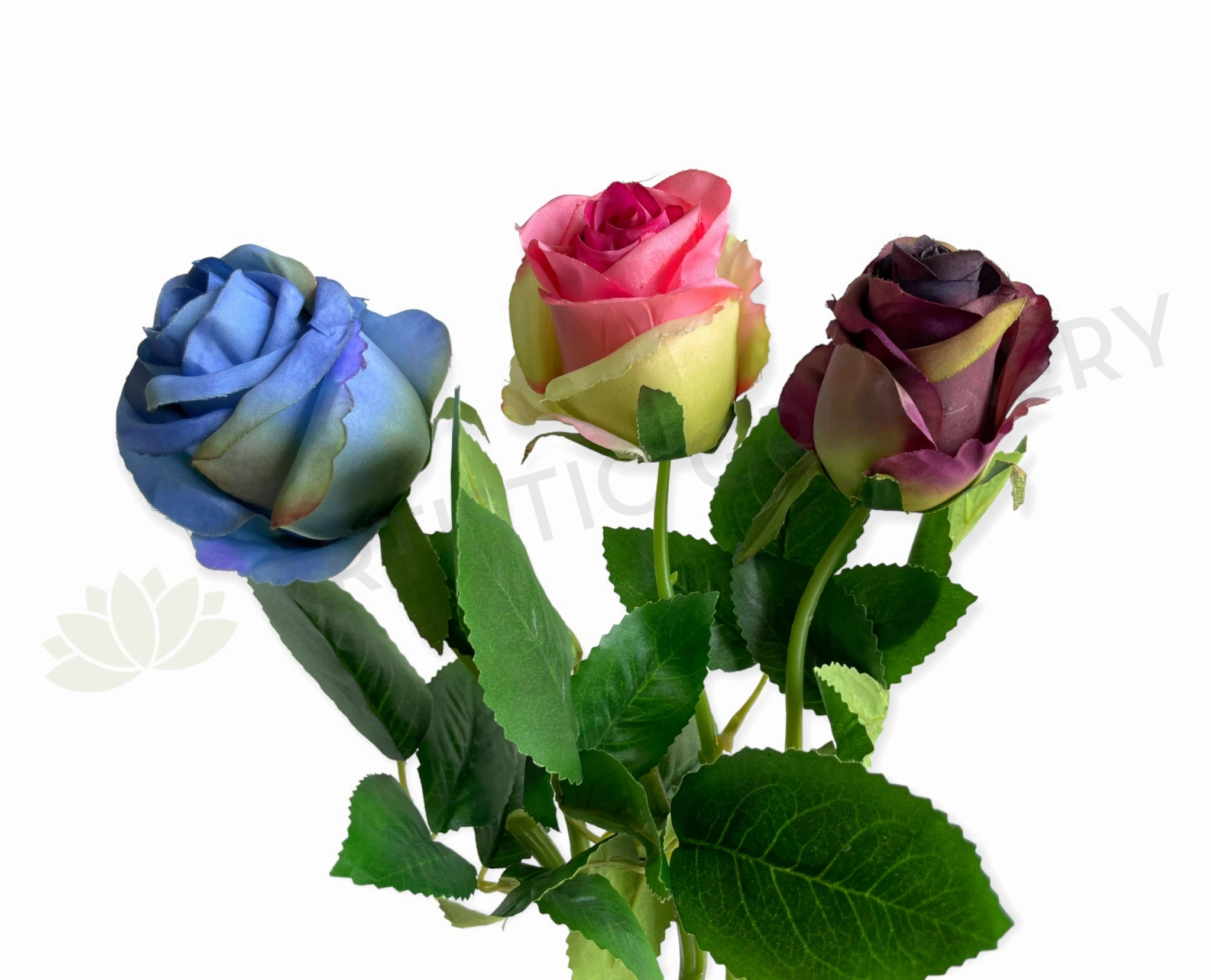 F0417 Single Rose Stem 39cm Blue / Pink / Purple (SPECIAL) indoor houseplants  