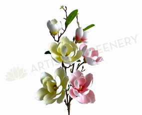 F0421 Large Magnolia Spray 95cm (PU) Pink / White outdoor greenery  