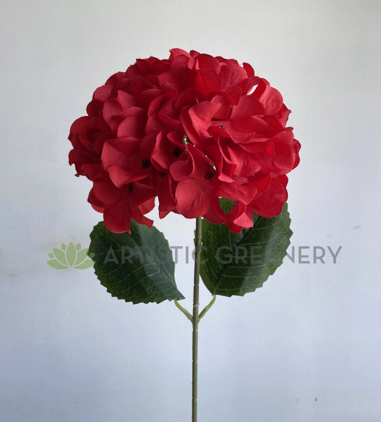 F0424 Hydrangea Single Stem 60cm Red