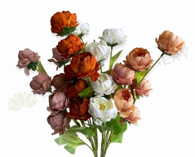 F0425 Cabbage Rose / Ranunculus Spray 69cm 4 colours indoor houseplants  