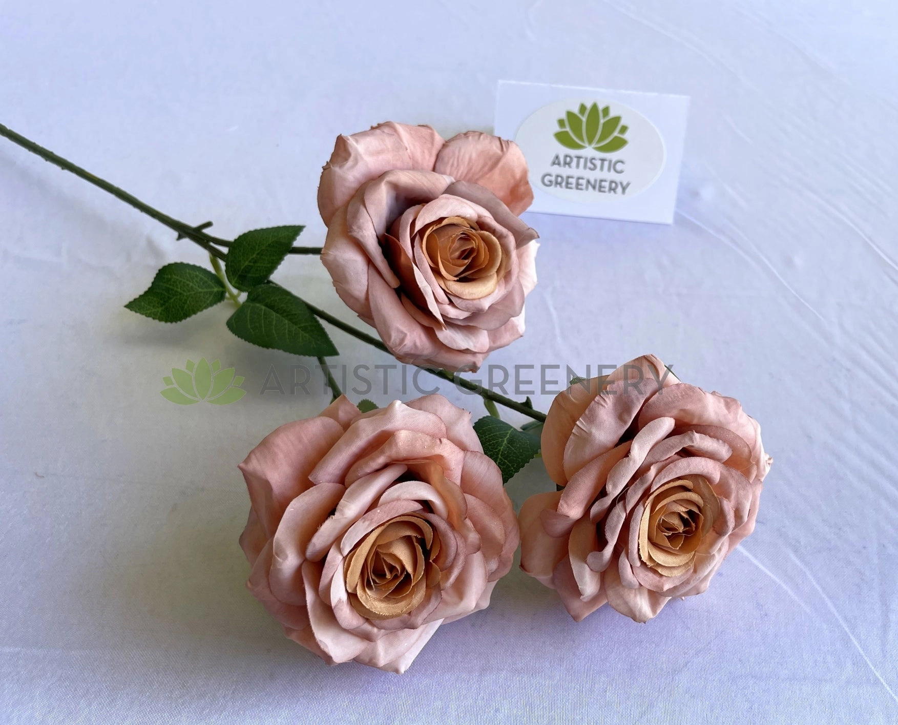 F0426 Garden Rose Spray 65cm Dusty Pink