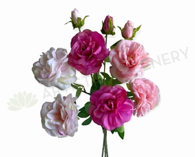 F0427 Amelia / Garden Rose Spray 64cm Pink & White / Hot Pink / Baby Pink outdoor greenery  