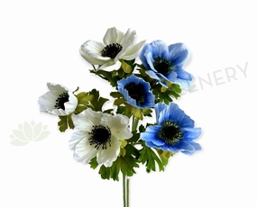 F0428 Anemone Spray 58cm Blue / White outdoor greenery  